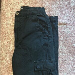 Stussy Black Cargo Pants Relaxed Fit